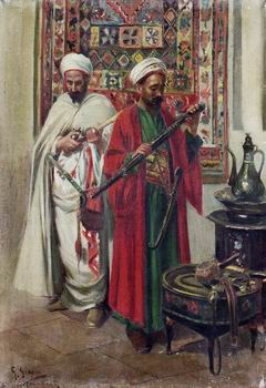Arab or Arabic people and life. Orientalism oil paintings  423